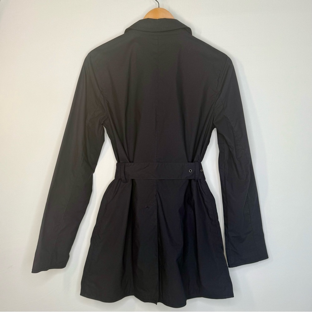 GAP Black Trench Coat with Belt & Blue Lining – Size M – NWOT - Picture 3 of 4